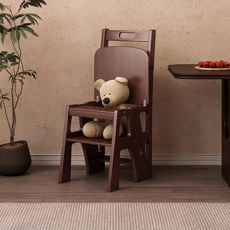 Contemporary Nordic Rectangular Trapezoidal Folding Bamboo Dining Chair Backrest For Dining Room