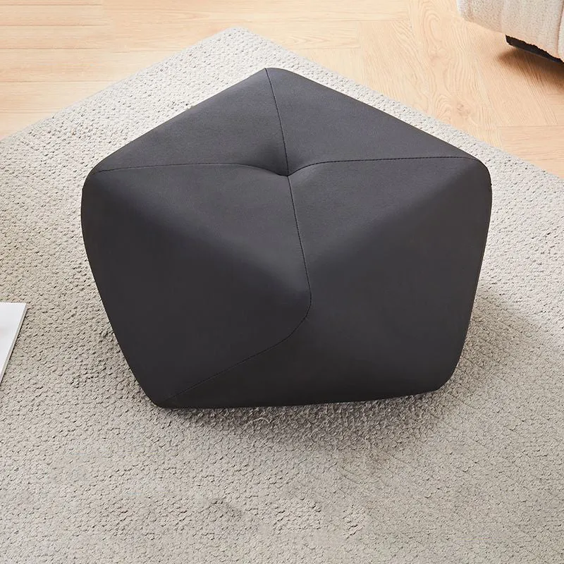 Contemporary Luxury Octagonal Cat Claw Leather Wooden Low Stool Backless Armless For Living Room