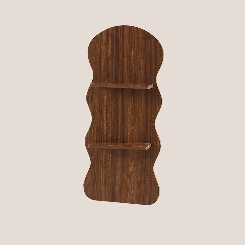 Contemporary Creative Engineered Wood Wavy Curved Display Shelf 2/3/4-Tier For Living Room