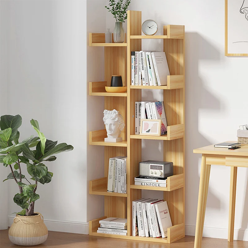 Modern Minimalist Engineered Wood Right-Angle Rectangular Storage Shelf 10 Tier For Living Room