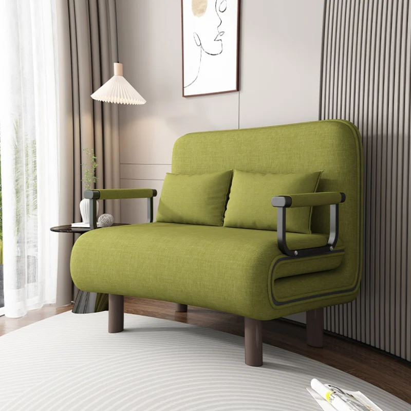 Modern Minimalist Curved Carbon Steel Sponge Linen Solid Wood Accent Chair Backrest Armrest For Living Room