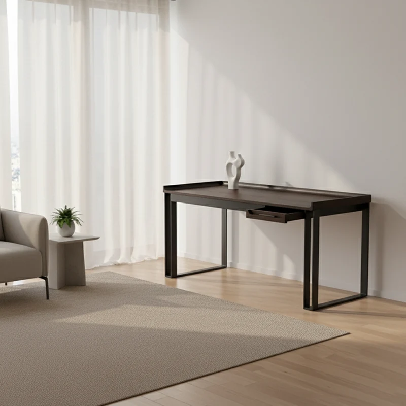 Contemporary Industrial Desk - Durable & Space-Saving Design Table Ideal For Home Office