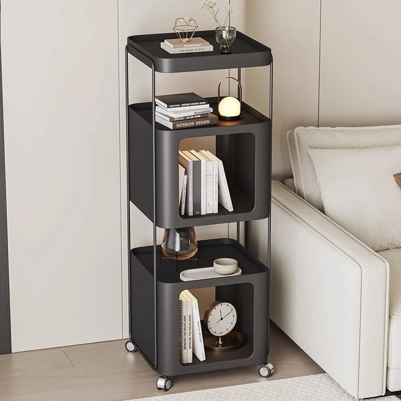 Modern Minimalist Rectangular Iron Storage Shelf 3-Tier For Living Room
