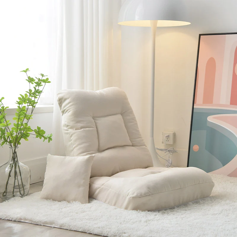 Modern Minimalist Iron PP Cotton Fabric Rectangular Accent Chair With Adjustable Backrest & Removable Washable Cover For Living Room & Bedroom