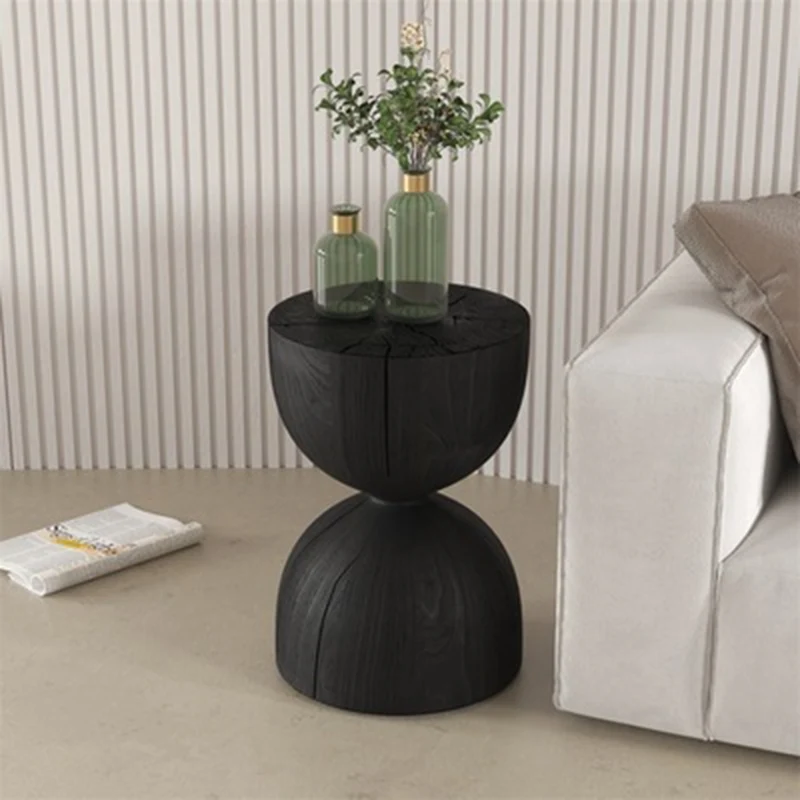 Modern Minimalist Round Pine Wood End Table For Living Room