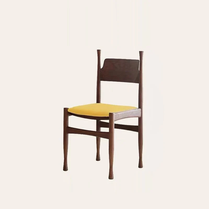 Contemporary Retro Square Velvet Rubberwood Dining Chair Backrest Armless For Dining Room & Kitchen