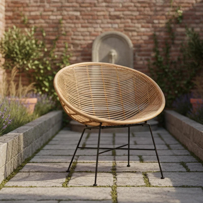 Circular Wrap-Around Rattan Chair - Ergonomic Comfort Hand-Woven & Breathable Chair For Garden