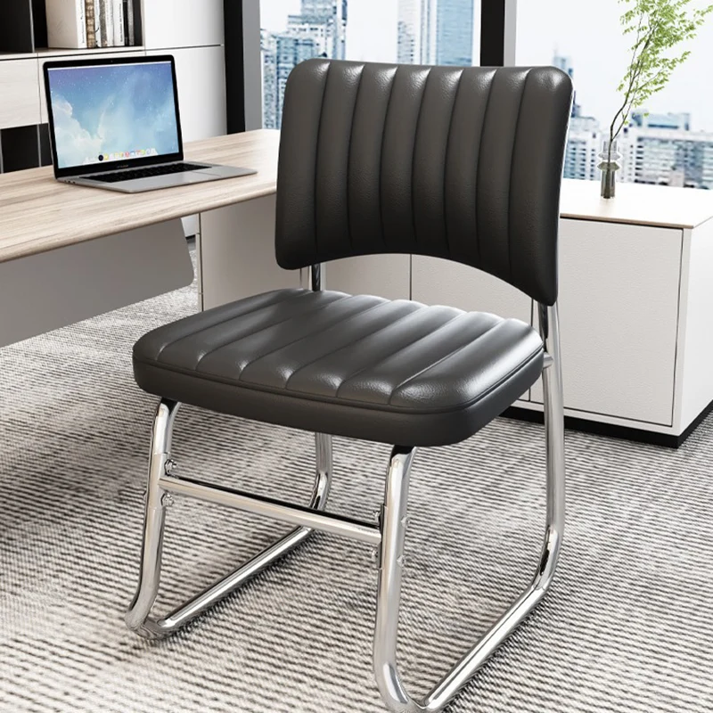 Modern Minimalist Square Iron PU Leather Sponge Desk Chair Backrest For Home Office