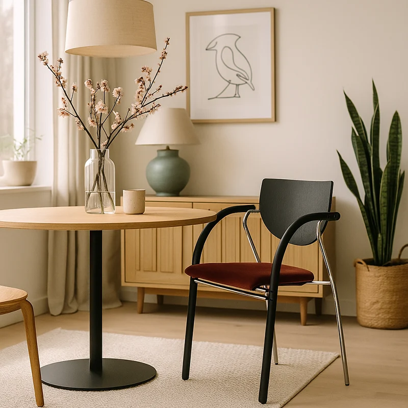 Modern Art Deco Curved Plywood Iron Velvet Faux Leather Dining Chair Backrest Armrest For Dining Room