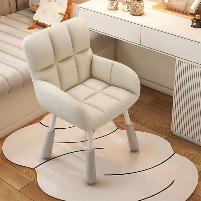 Contemporary Scandinavian Velvet PU Leather Steel Trapezoidal Square Desk Chair With Backrest For Home Office