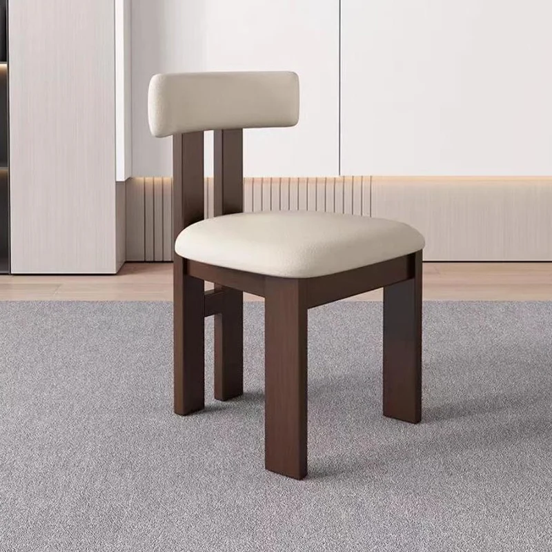 Contemporary Nordic Round Curved PU Leather Plywood Dining Chair Backrest For Dining Room