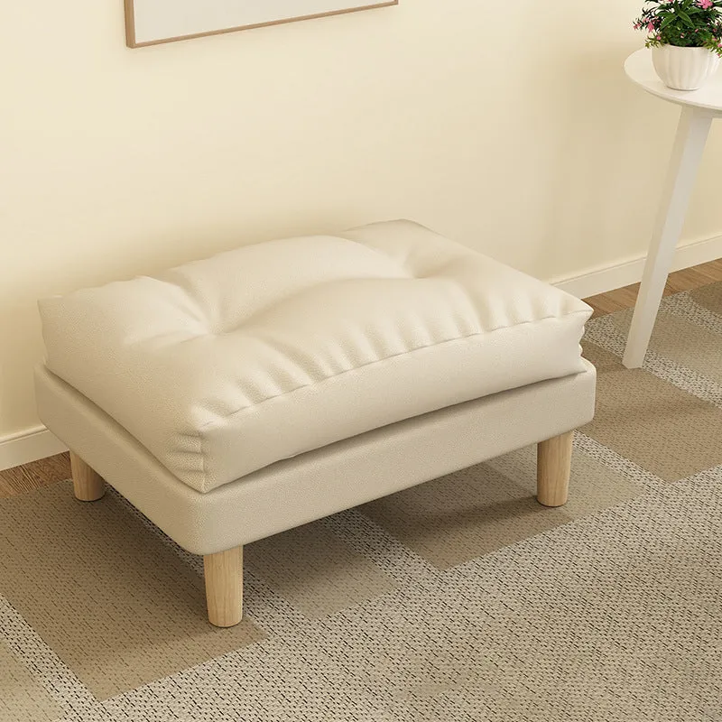 Contemporary Scandinavian Rectangular Snowflake Technology Cloth Velvet Plywood Low Stool Footstool For Living Room