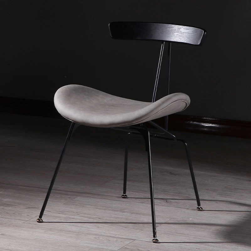 Contemporary Industrial Iron Bent Plywood PU Leather Ants Dining Chair Backrest Armless For Dining Room