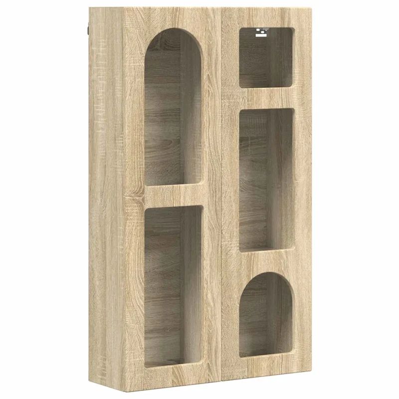 Armoire suspendue moderne avec 5 étagères rangement 59 x 20 x 100 cm en bois d'ingénierie chêne sonoma 02_0054793
