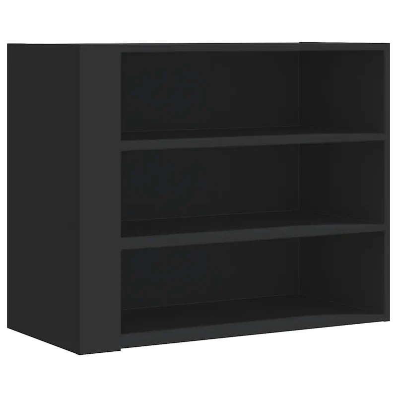 Armoire murale noire moderne pratique rangement 75 x 35 x 60 cm en bois d'ingénierie noir 02_0049555