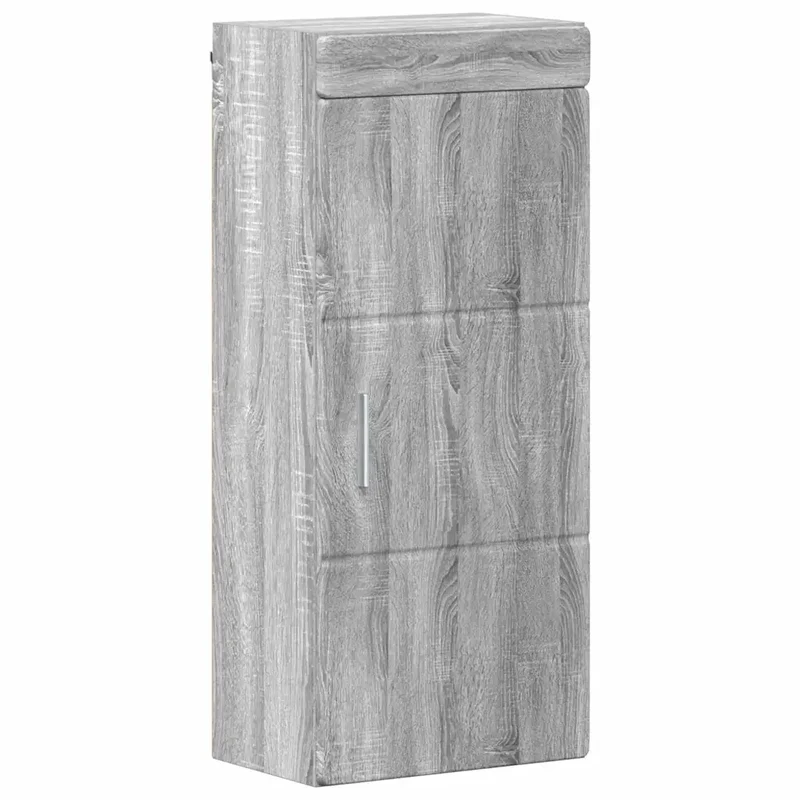 Armoire murale de salle de bain moderne avec 2 étagères 37 x 25 x 86 cm en bois d'ingénierie gris sonoma 02_0052652