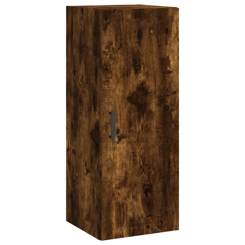Armoire murale chêne fumé élégant 34,5 x 34 x 90 cm espace de rangement pratique design intemporel en bois d'ingénierie chêne fumé 02_0048668
