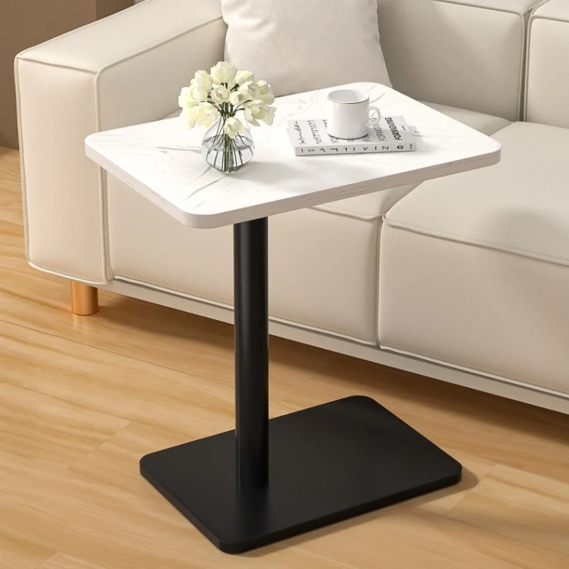 Modern Simplicity Rectangular HDF Iron End Table 2- Tier With Casters For Living Room