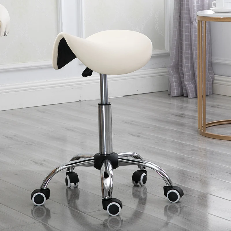 Modern Minimalist Curved PU Leather Steel Bar Stool Backless Armless For Dining Room