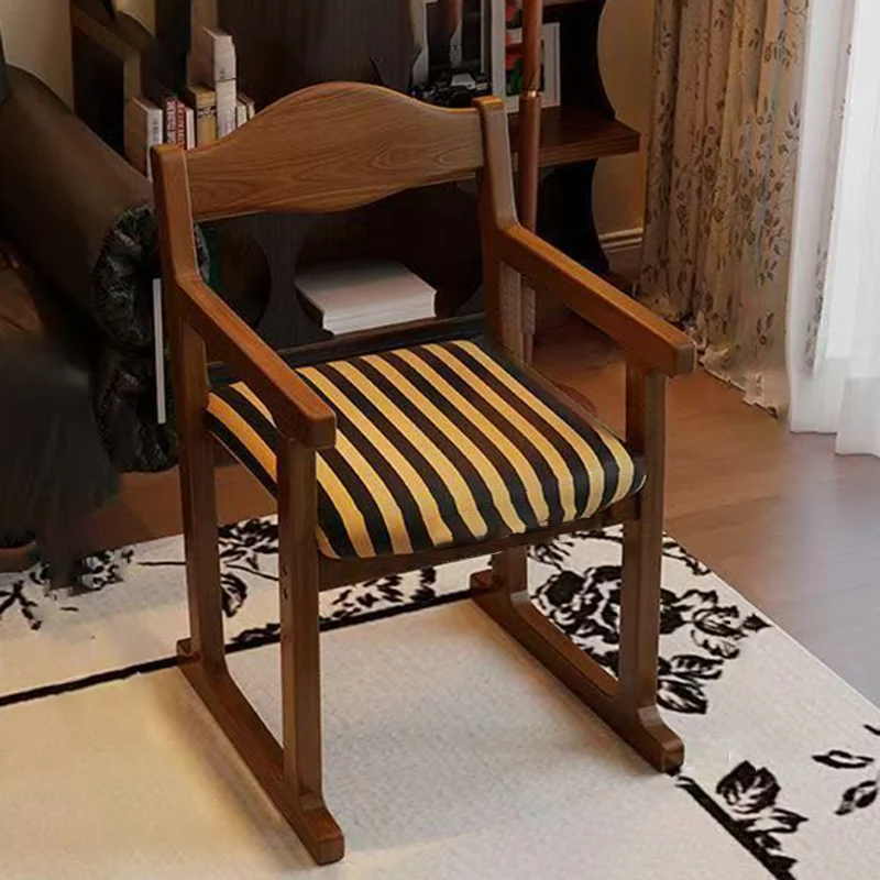 Traditional French Square Upholstered Fabric Rubberwood Plywood Dining Chair Backrest Armrest For Dining Room