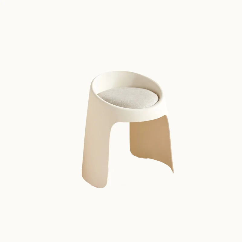 Contemporary Nordic Round Velvet PP Sponge Upholstered Dining Chair Backless Armless For Dining Room