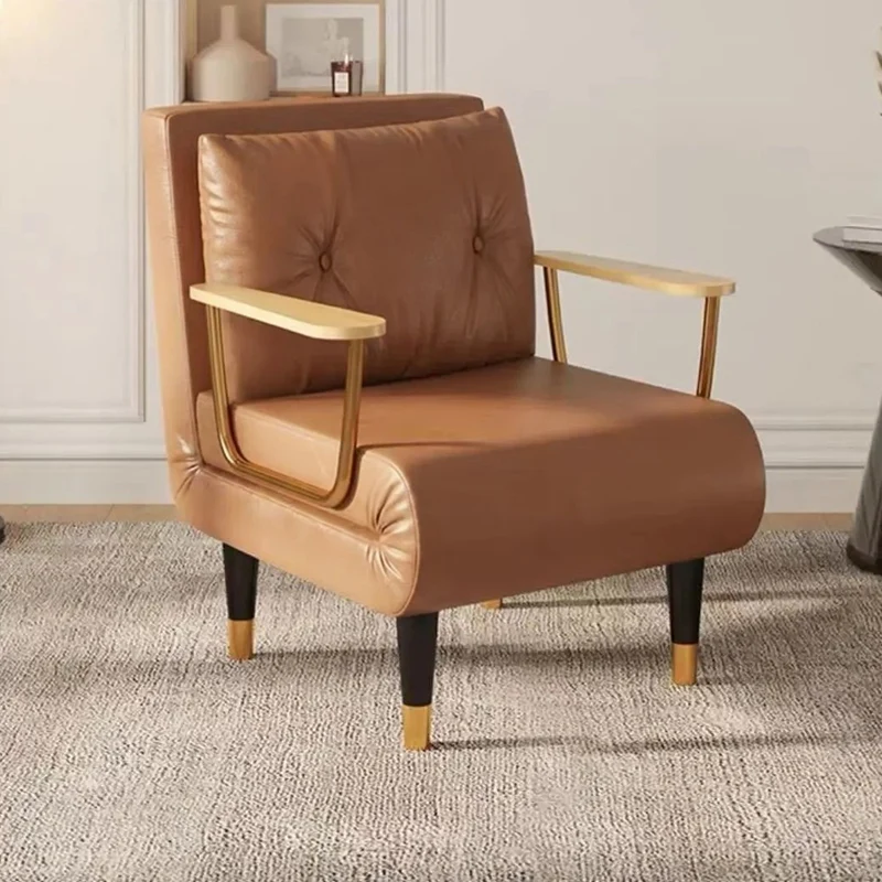 Contemporary Luxury Square Synthetic Fabric Upholstered Collapsible Accent Chair Convertible Sofa For Living Room