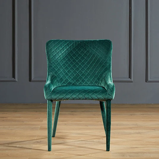 Contemporary Luxury Square Velvet MDF Frame Dining Chair Wingback For Dining Room