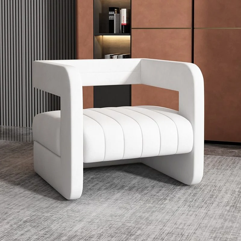 Contemporary Nordic Velvet & Metal Square Accent Chair For Bedroom & Living Room