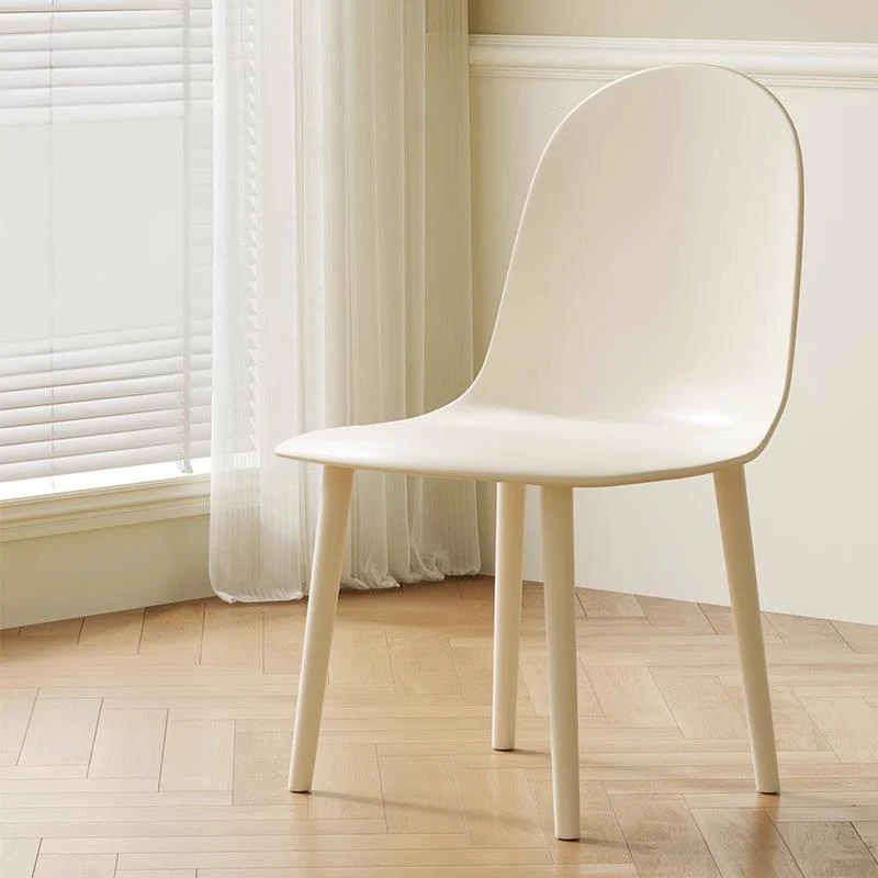 Modern Minimalist Velvet, Faux Napa Leather, & PP Curved Dining Chair With Ergonomic Design For Bedroom, Living Room & Kitchen