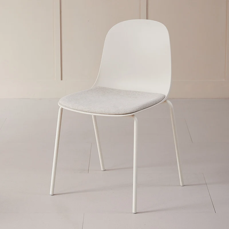 Modern Minimalist Fabric & PE Curved Square Dining Chair For Living Room, Bedroom And Kitchen