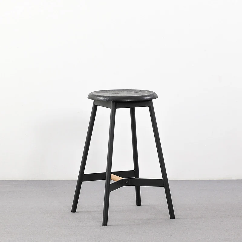 Modern Minimalist Round Medium Density Fiberboard Iron Bar Stool For Dining Room
