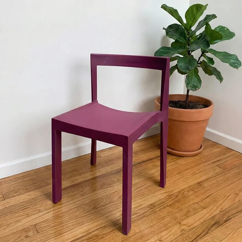 Modern Minimalist PP Rectangular Dining Chair With Backrest For Dining Room