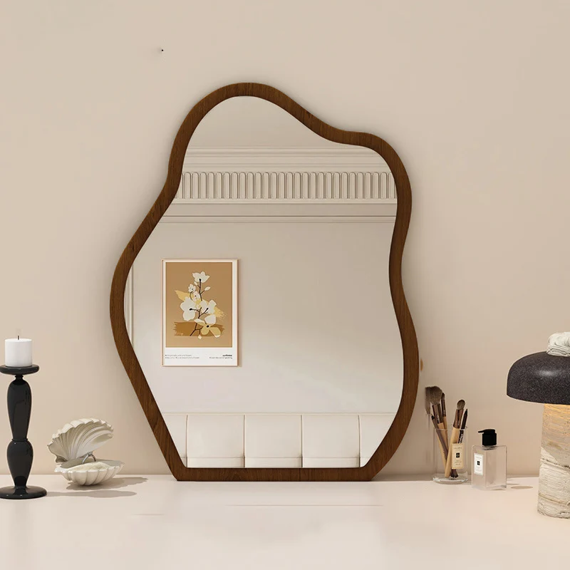 Traditional Vintage Wavy Float Glass Medium-Density Fiberboard Wall Mirror For Bedroom & Living Room