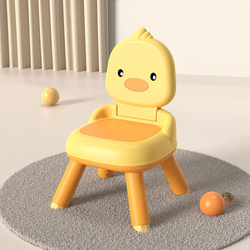 Modern Minimalist Square Cushion Polypropylene PU Leather Kids' Low Stool Backrest For Living Room
