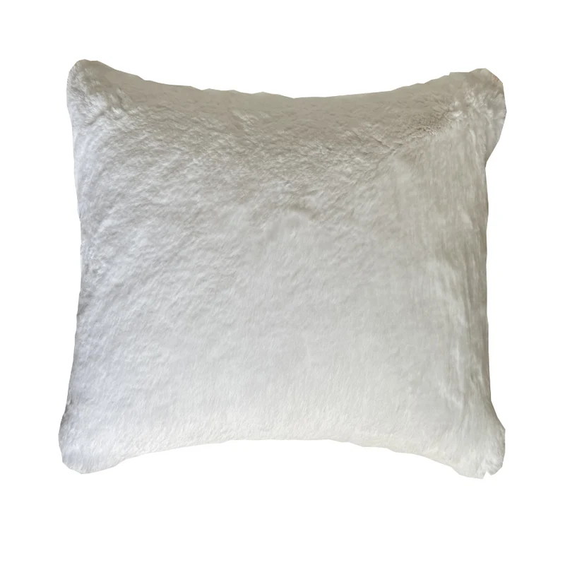 Coussin de sol en fausse fourrure Maison Prélonge 140 x 140 cm - blanc