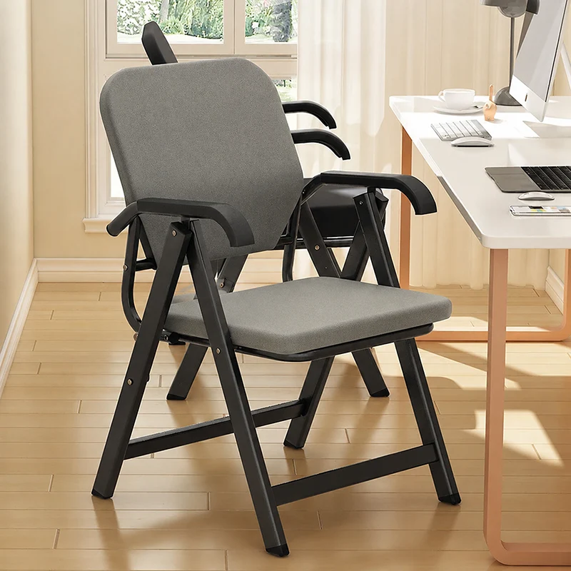 Modern Simplicity Square 3D Breathable Mesh Upholstered Foldable Desk Chair Backrest Armrest For Home Office