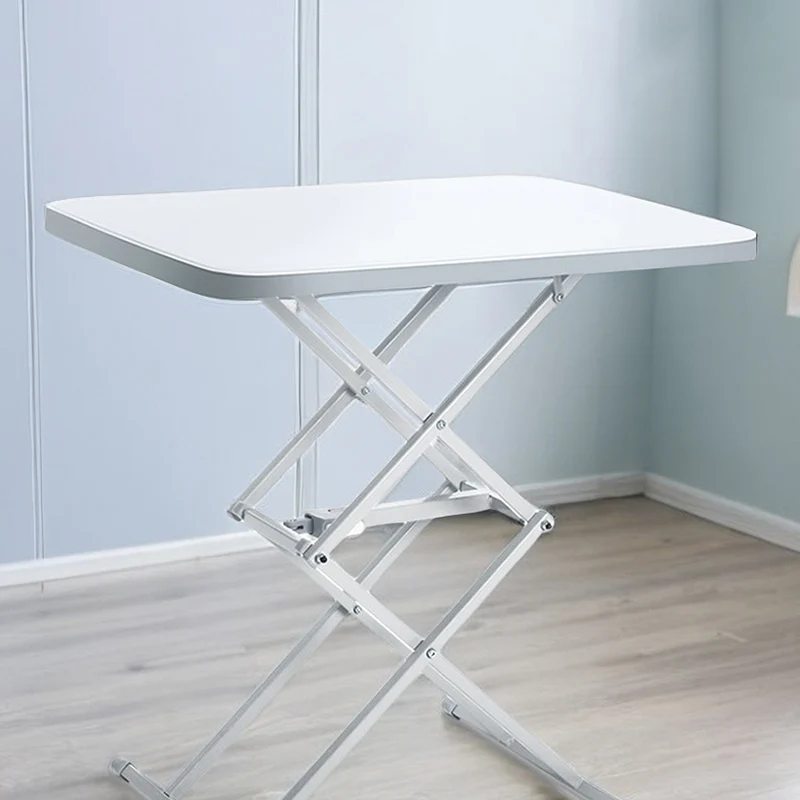Modern Simplicity PE Steel Rectangular Liftable Folding Desks 1-Pen Slot For Home Office