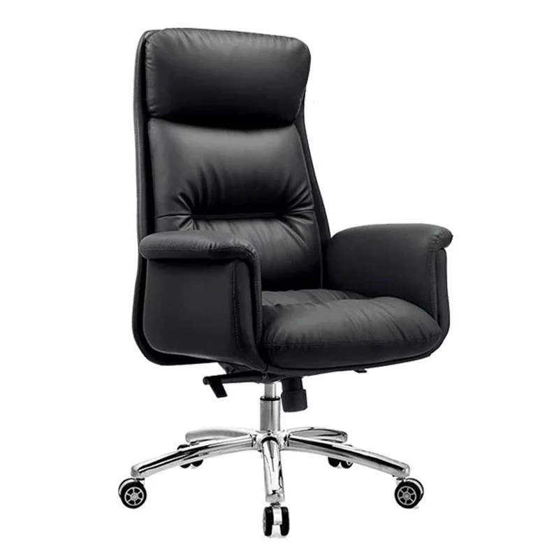 Modern Minimalist Faux Leather Aluminum Alloy Cotton Rectangular Desk Chair Armrest Headrest Reclining For Home Office