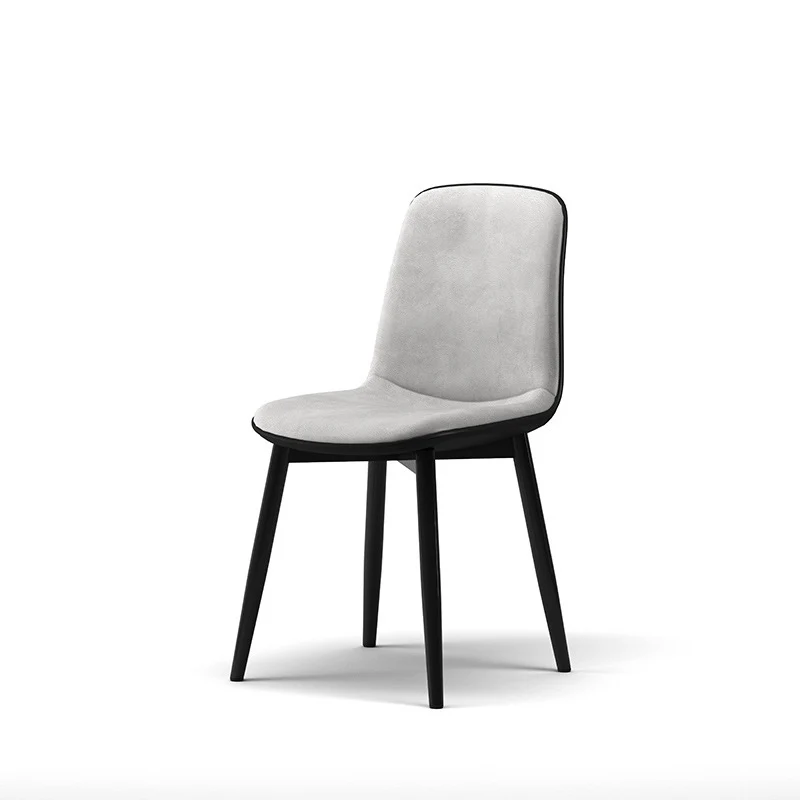 Contemporary Scandinavian Recessed Square Synthetic Fabric Metal Dining Chair Backrest For Dining Room