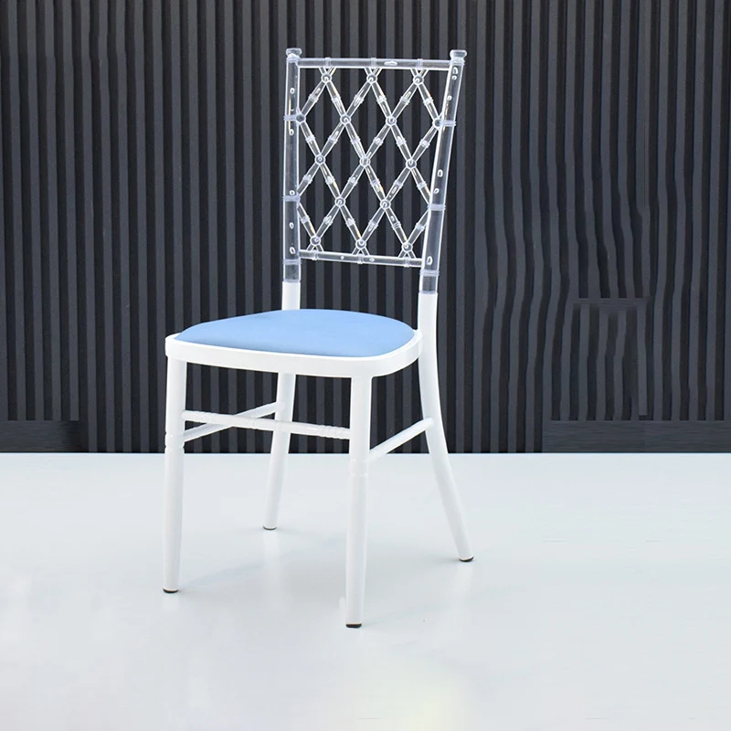 Traditional French Rectangular Resin PP PU Leather Dining Chair Backrest Armless For Dining Room