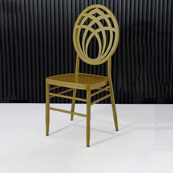 Modern Luxury Round Curved Iron Dining Chair Backrest Armless For Dining Room