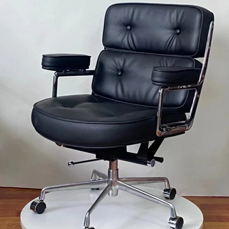 Modern Minimalist Swivel Liftable Square Rectangular Aluminum Alloy Microfiber Leather PU Leather Desk Chair Backrest Armrest For Home Office