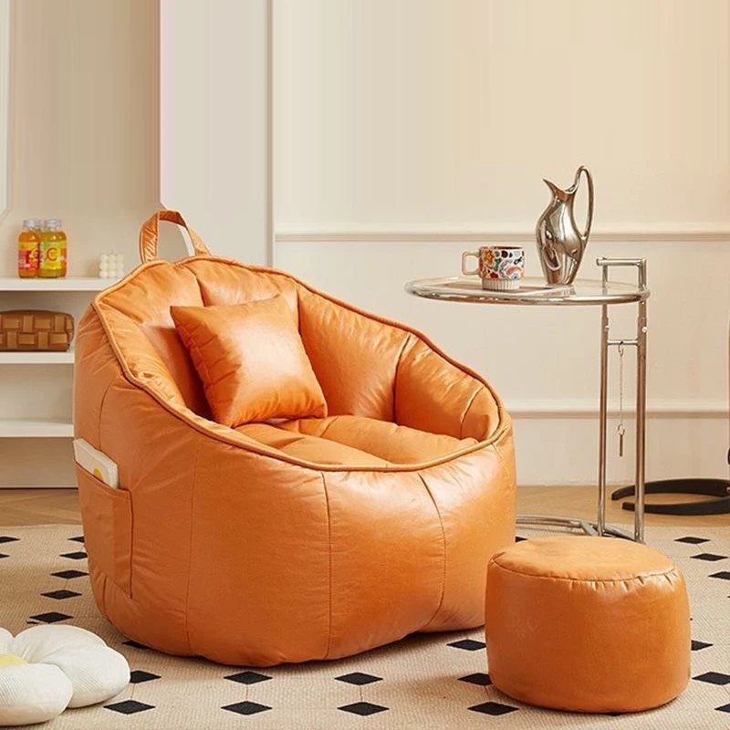 Contemporary Scandinavian Round Synthetic Fabric Accent Chair Backrest For Living Room
