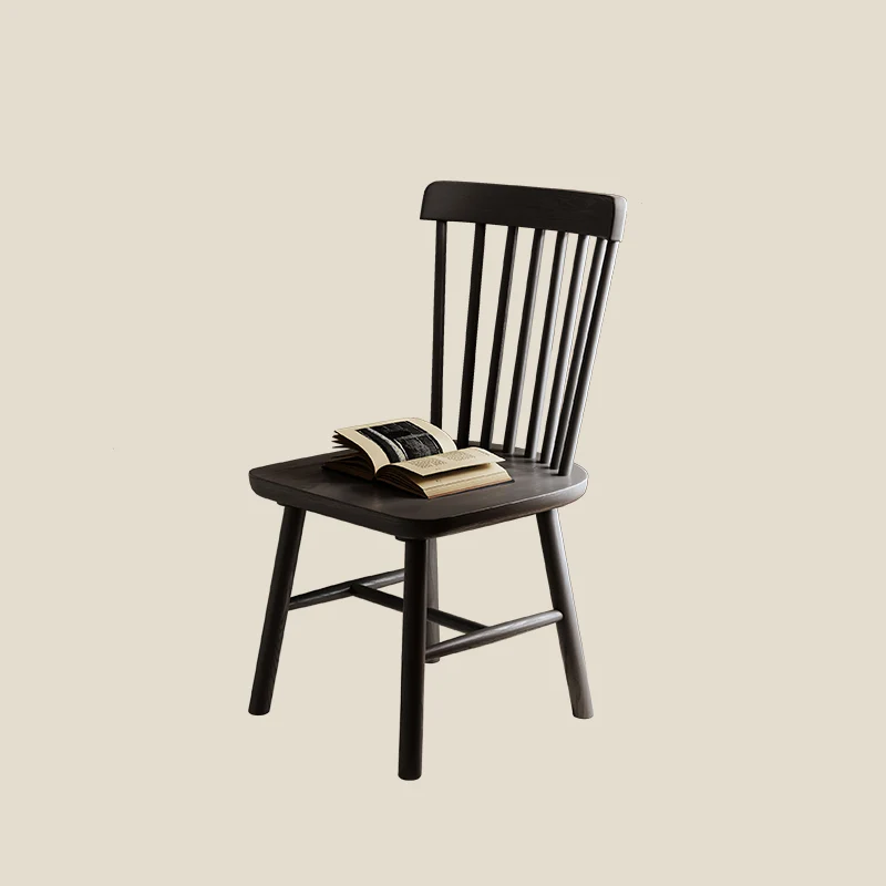 Modern Minimalist Square Rubberwood Dining Chair Backrest For Dining Room