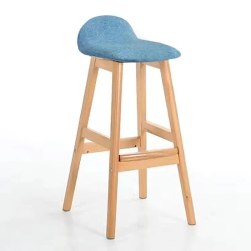 Contemporary Scandinavian Oval Cushion Solid Wood & Plywood Bar Stool Backrest For Dining Room
