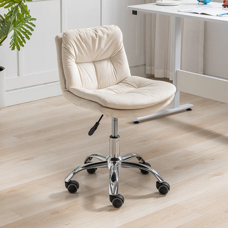 Modern Minimalist Velvet Steel Sponge Square Liftable Swivel Desk Chair For Home Office
