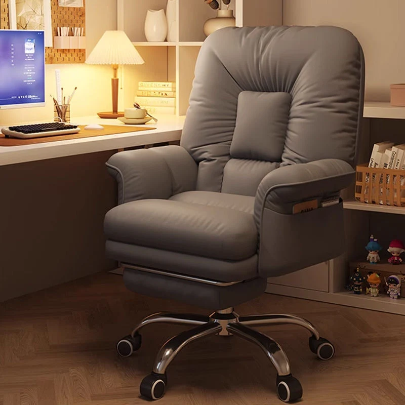 Modern Simplicity Square Soft Sticky Synthetic Fabric Metal Desk Chair Backrest Armrest For Home Office