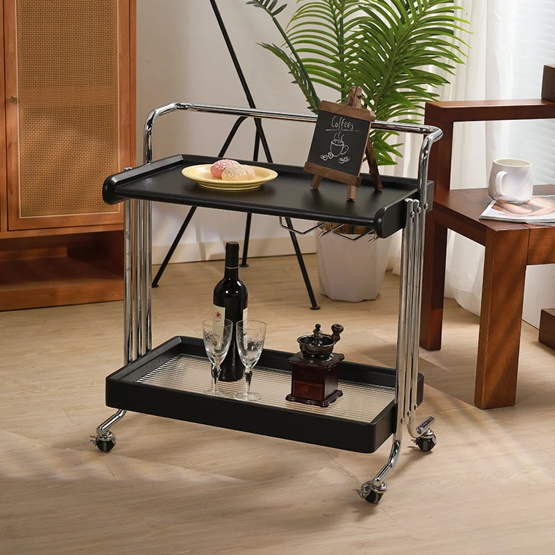 Modern Mid-Century Removable Rectangular Rubberwood Metal Frame Glass End Table 2-Tier For Living Room