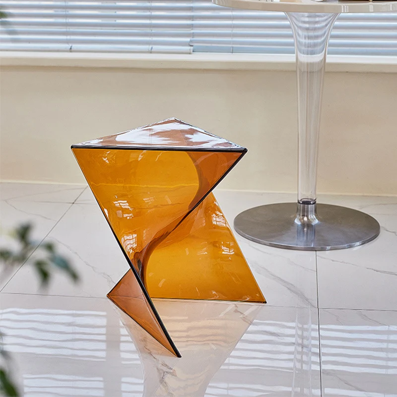 Contemporary Creative Irregular Geometric PC End Table For Living Room
