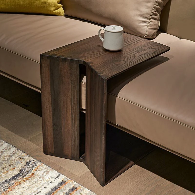 Modern Minimalist Rectangular Shaped Pine Wood End Table For Living Room